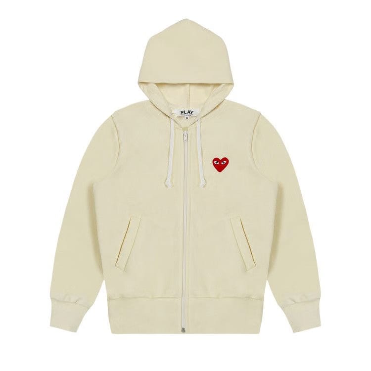 Comme des Garçons PLAY Zip Up Hoodie Ivory