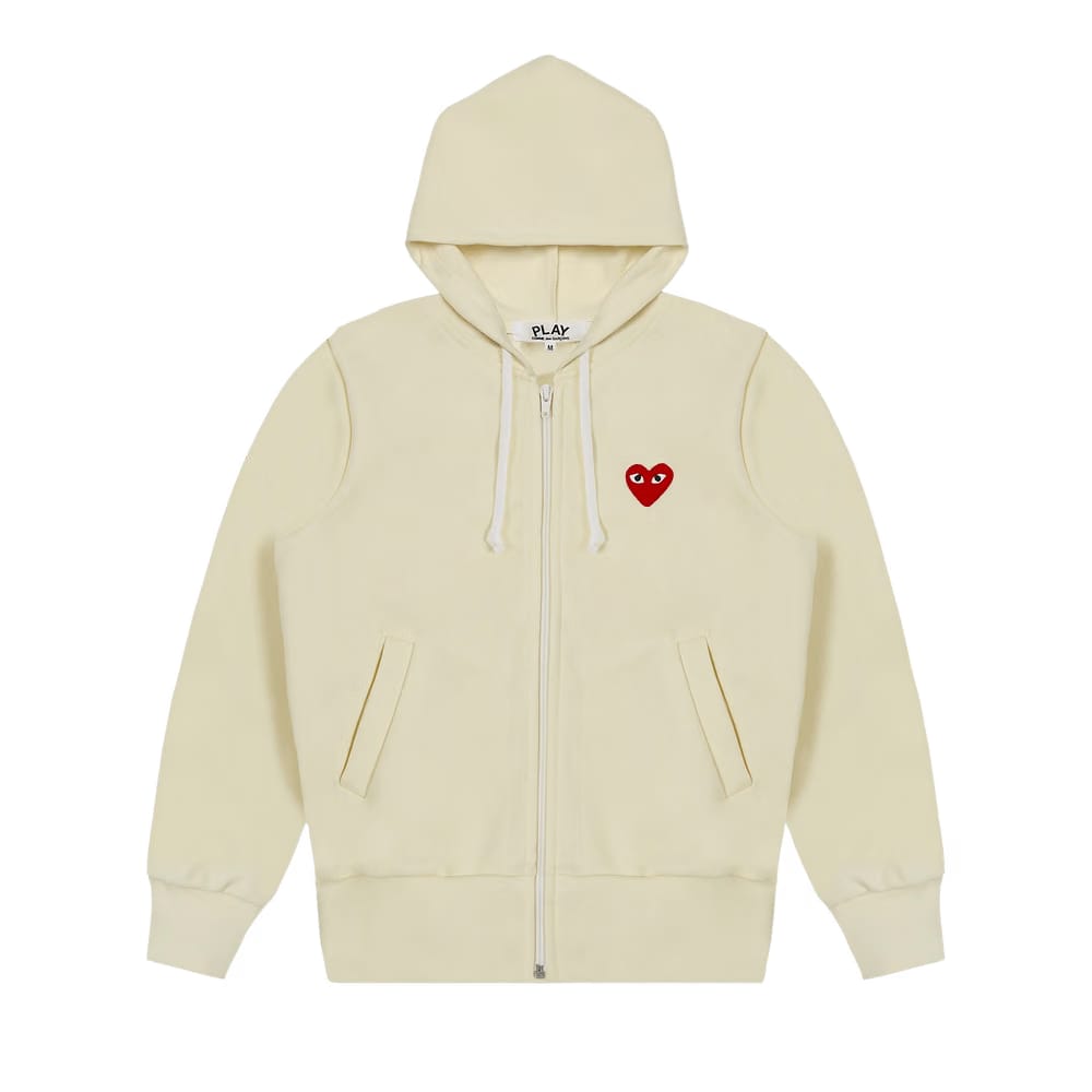 Comme des Garçons PLAY Zip Up Hoodie Ivory