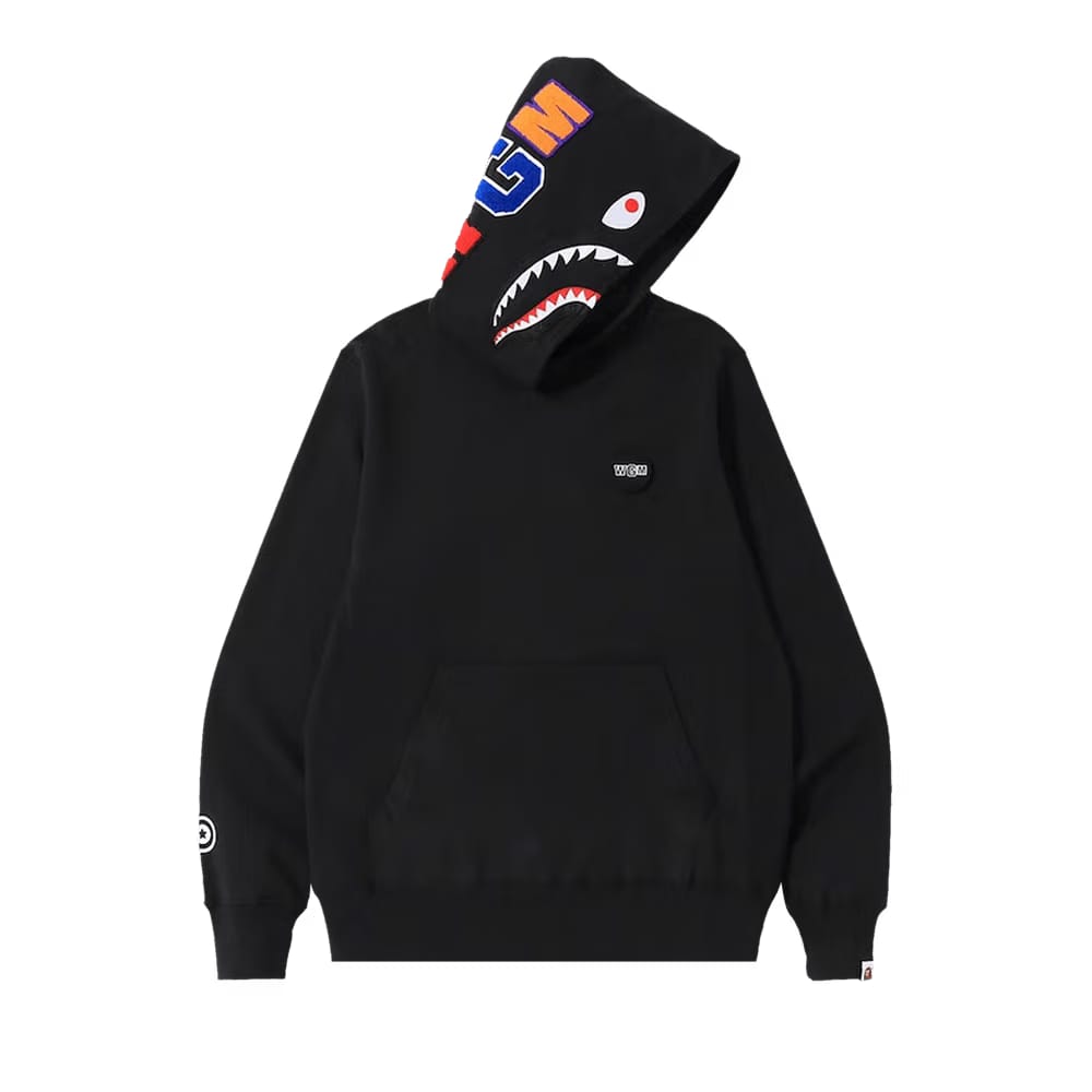 BAPE Shark Emblem Pullover Hoodie Black