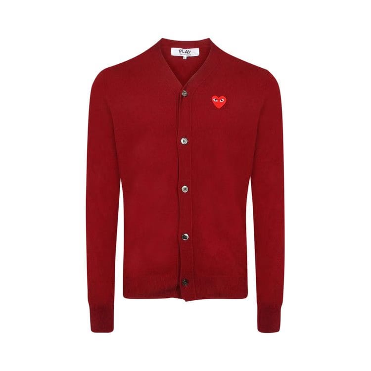 Comme des Garçons Cardigan With Red Heart Burgundy