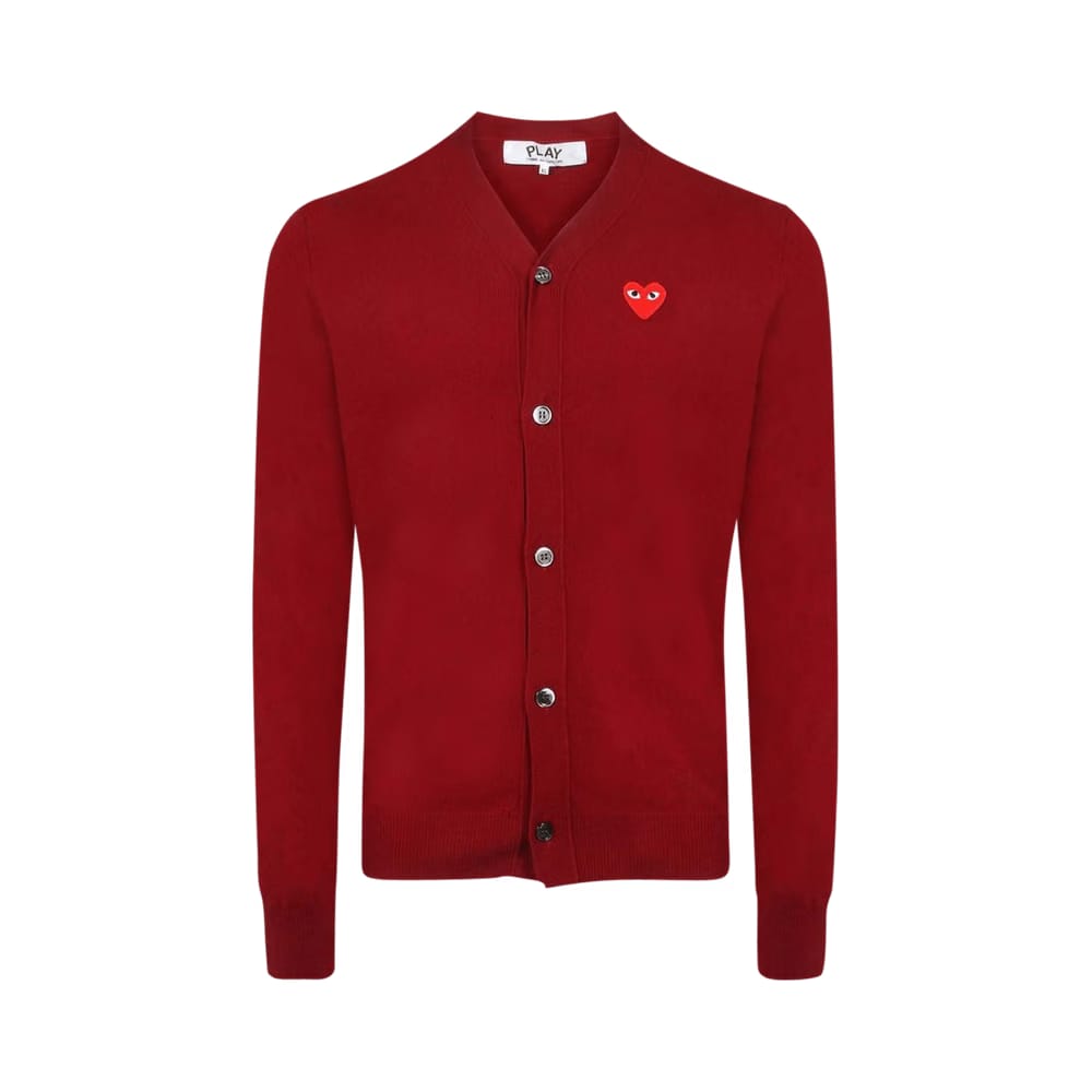 Comme des Garçons Cardigan With Red Heart Burgundy
