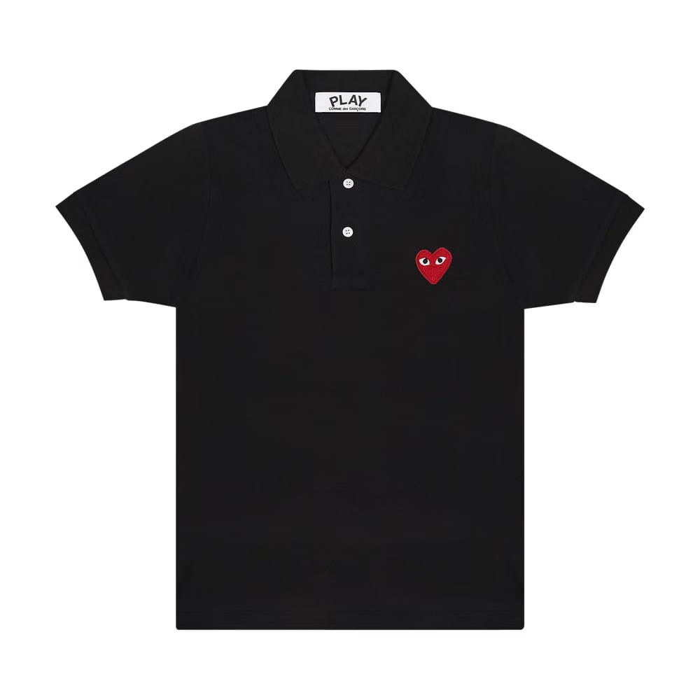 Comme des Garçons PLAY Emblem Polo T-Shirt Black
