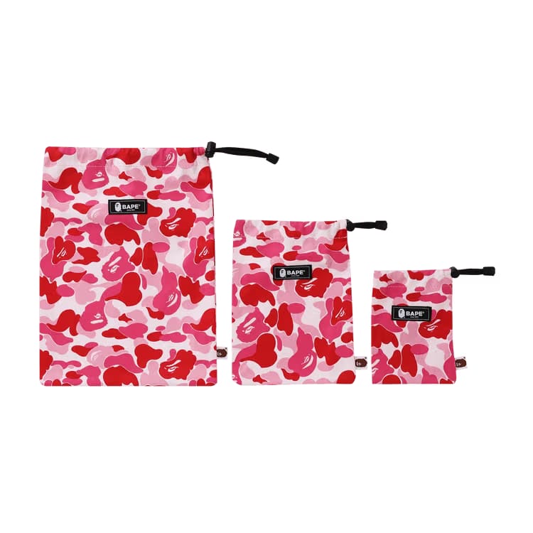 BAPE ABC Pouch 3 Piece Set Pink