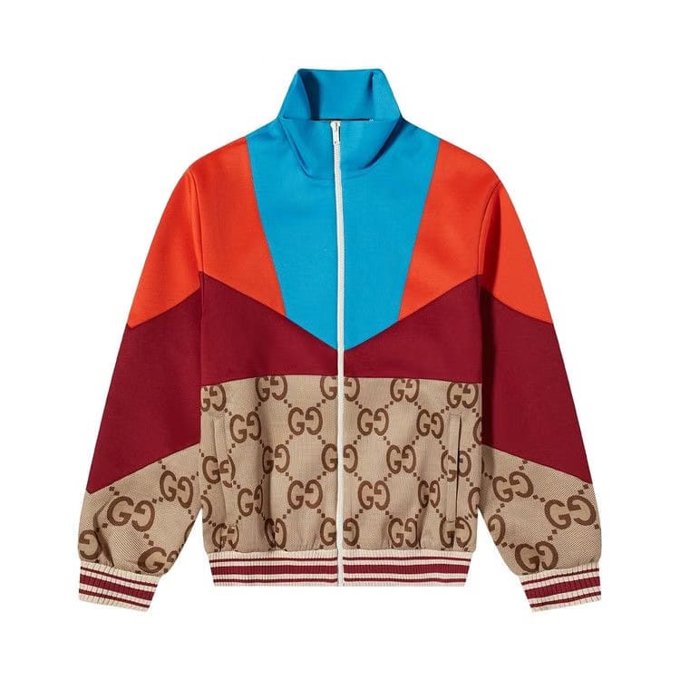 Gucci Panel GG Track Jacket Beige And Ebony Jumbo Gg