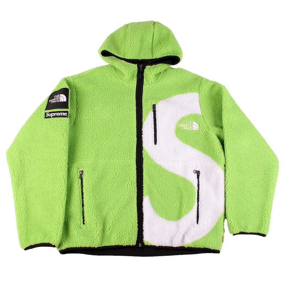 Supreme x The North Face S Logo Hooded Fleece Jacket Lime