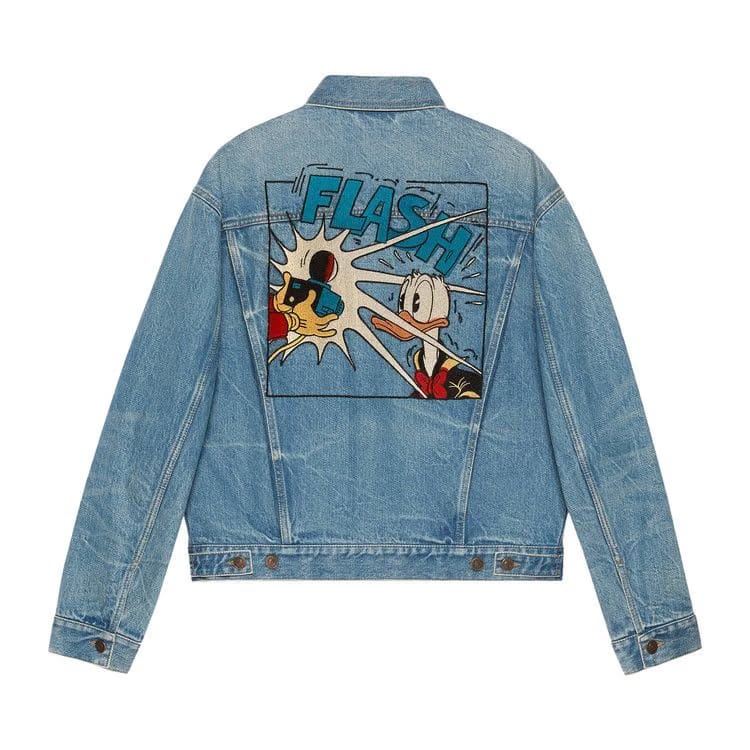 Gucci x Disney Donald Duck Eco Washed Denim Jacket Light Blue