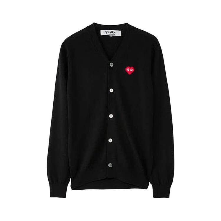 Comme des Garçons PLAY x Invader Pixelated Heart Cardigan Black