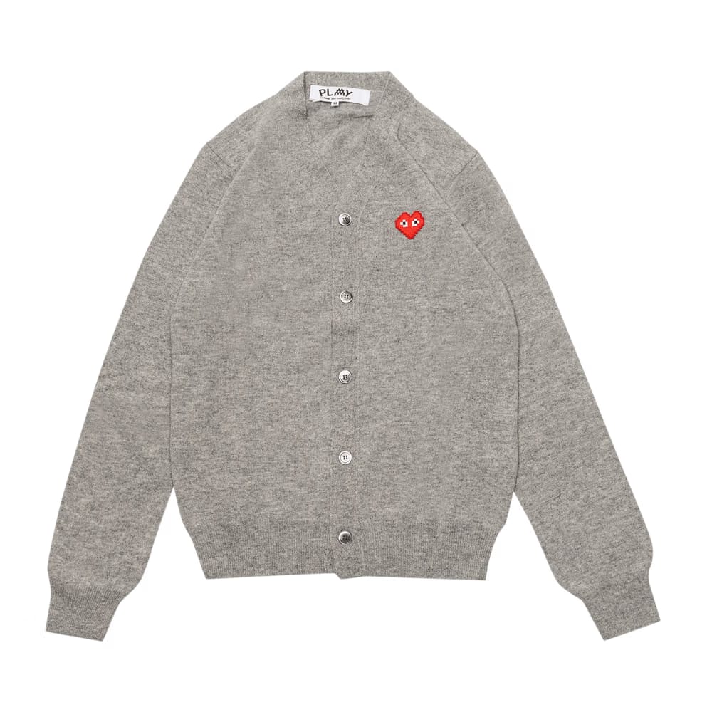 Comme des Garçons PLAY x Invader Cardigan Grey