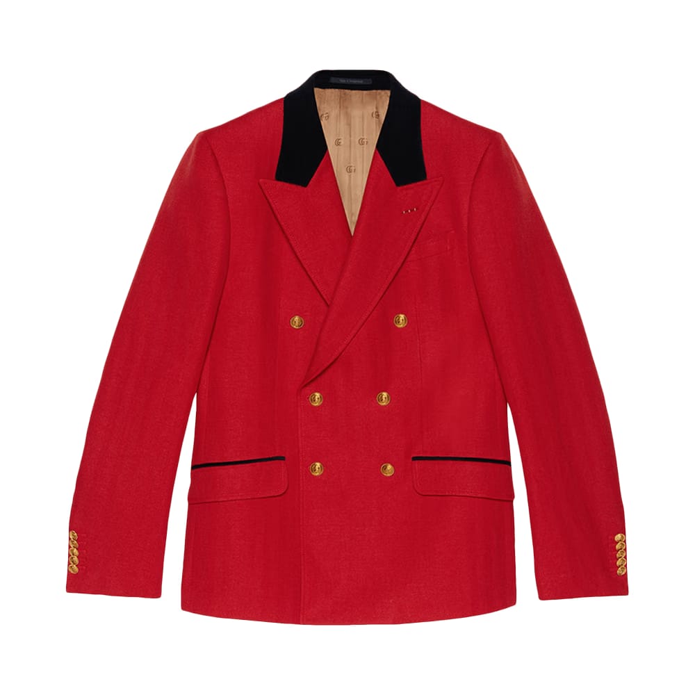 Gucci Herringbone Formal Jacket Red