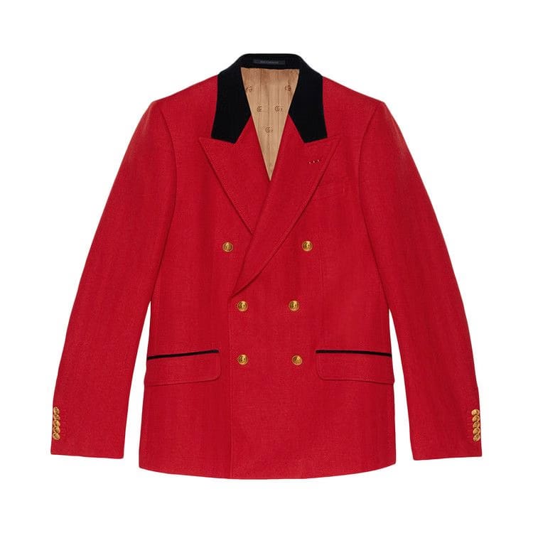 Gucci Herringbone Formal Jacket Red