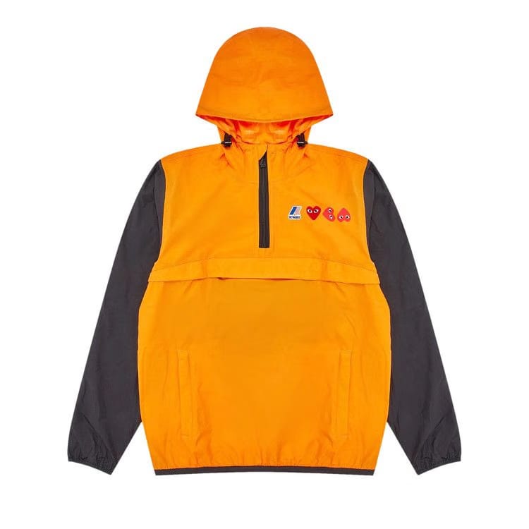 Comme des Garçons PLAY x K-Way Full Zip Hoodie Orange/Black