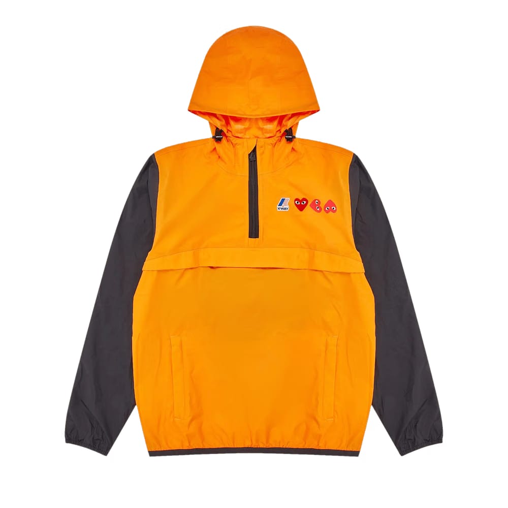Comme des Garçons PLAY x K-Way Full Zip Hoodie Orange/Black