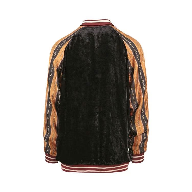 Gucci Mixed Media Bomber Jacket Black