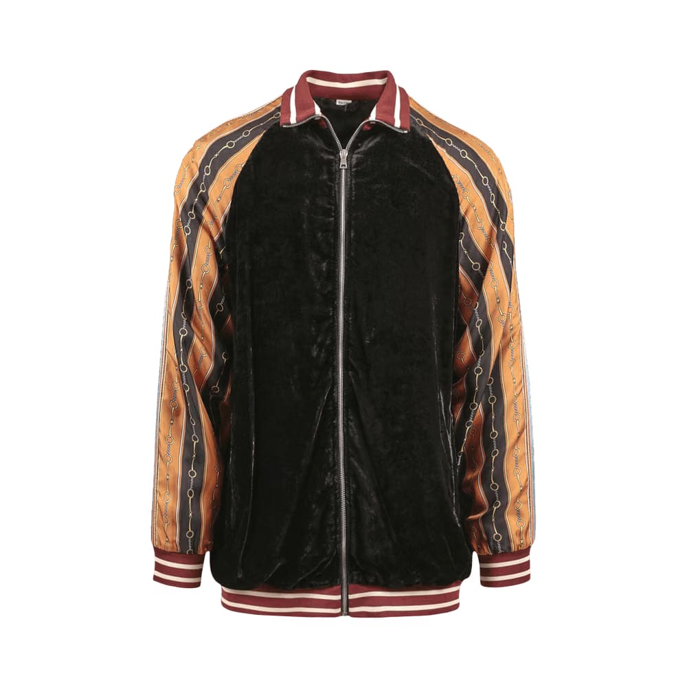 Gucci Mixed Media Bomber Jacket Black