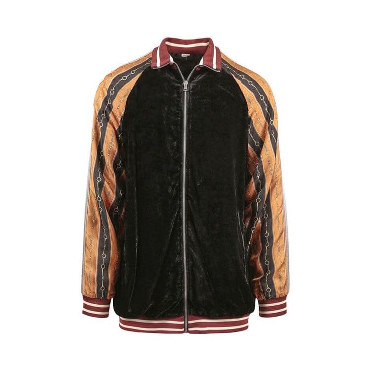 Gucci Mixed Media Bomber Jacket Black