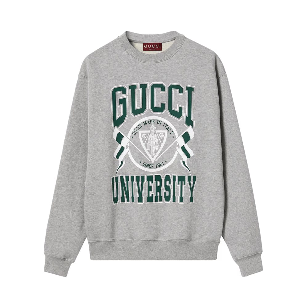 Gucci Printed Jersey Sweatshirt Grey Melange