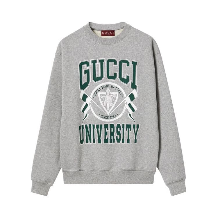 Gucci Printed Jersey Sweatshirt Grey Melange
