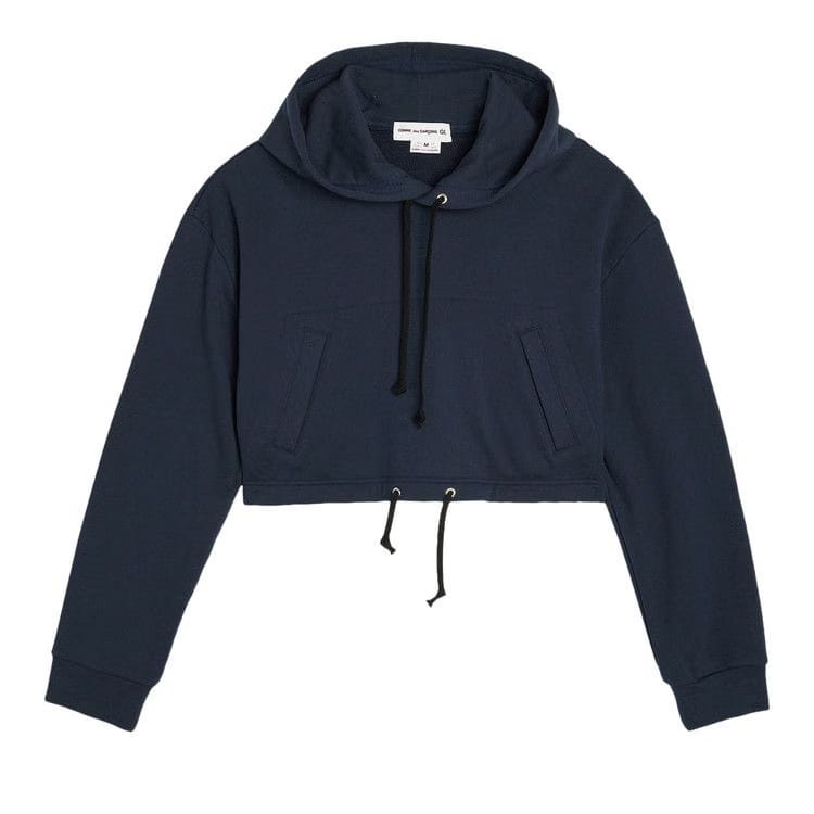 Comme des Garçons Girl Back Pile Hoodie Navy