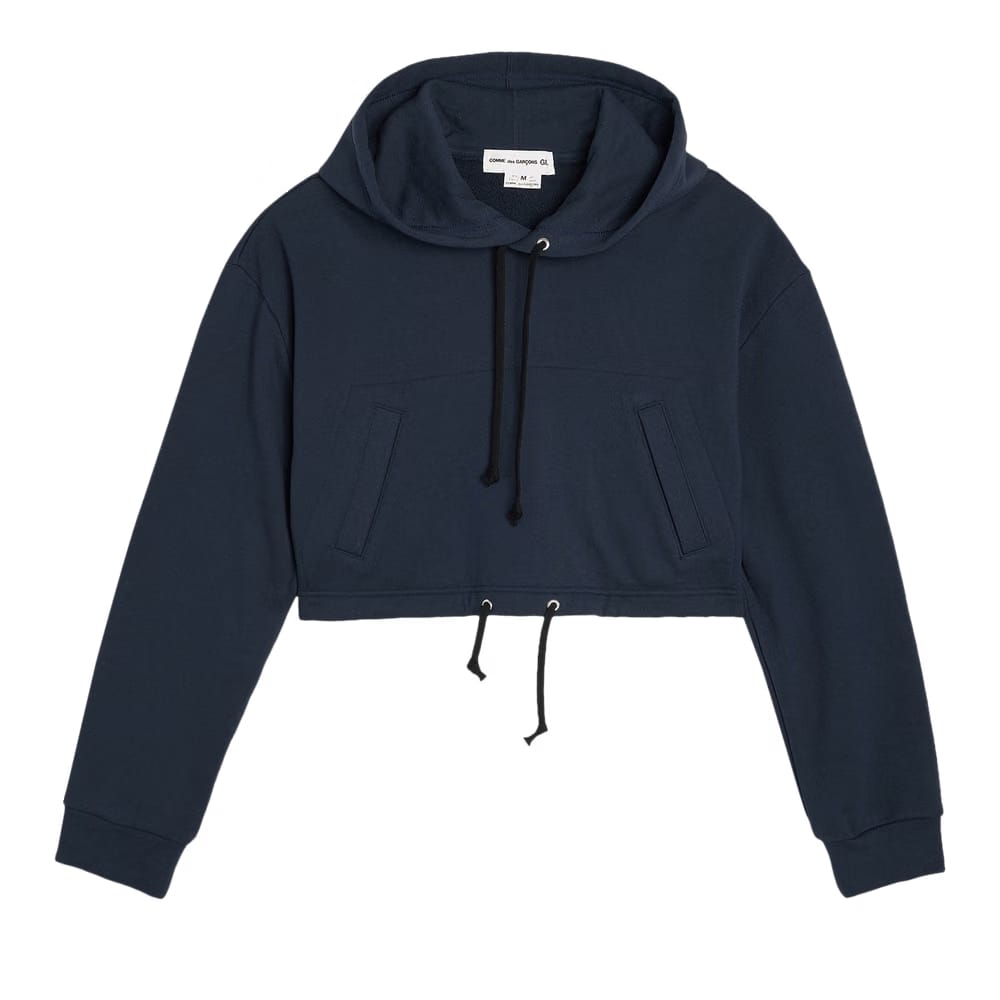 Comme des Garçons Girl Back Pile Hoodie Navy