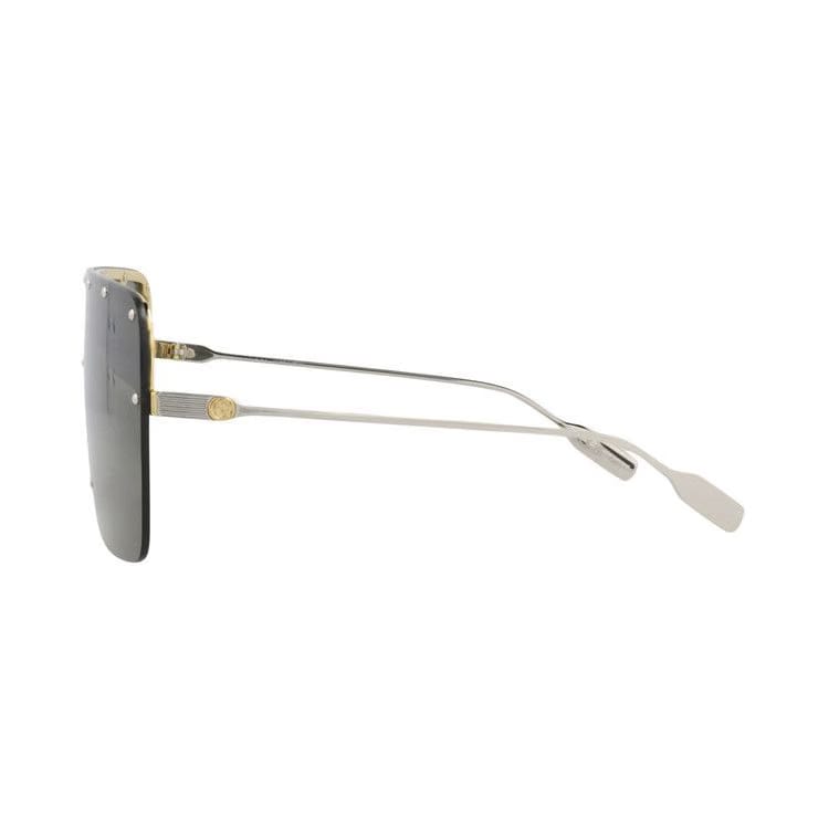 Gucci Shield Frame Metal Sunglasses Gold/Silver/Grey