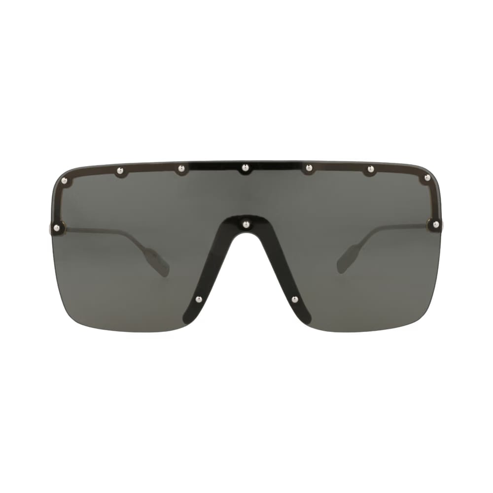Gucci Shield Frame Metal Sunglasses Gold/Silver/Grey