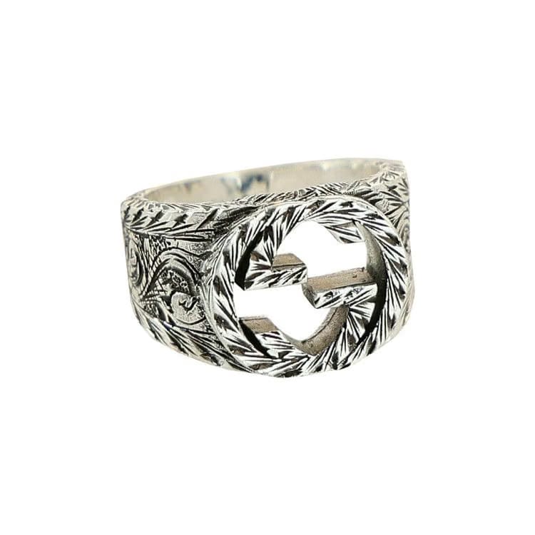 Gucci Interlocking G Paisley Silver Ring Silver