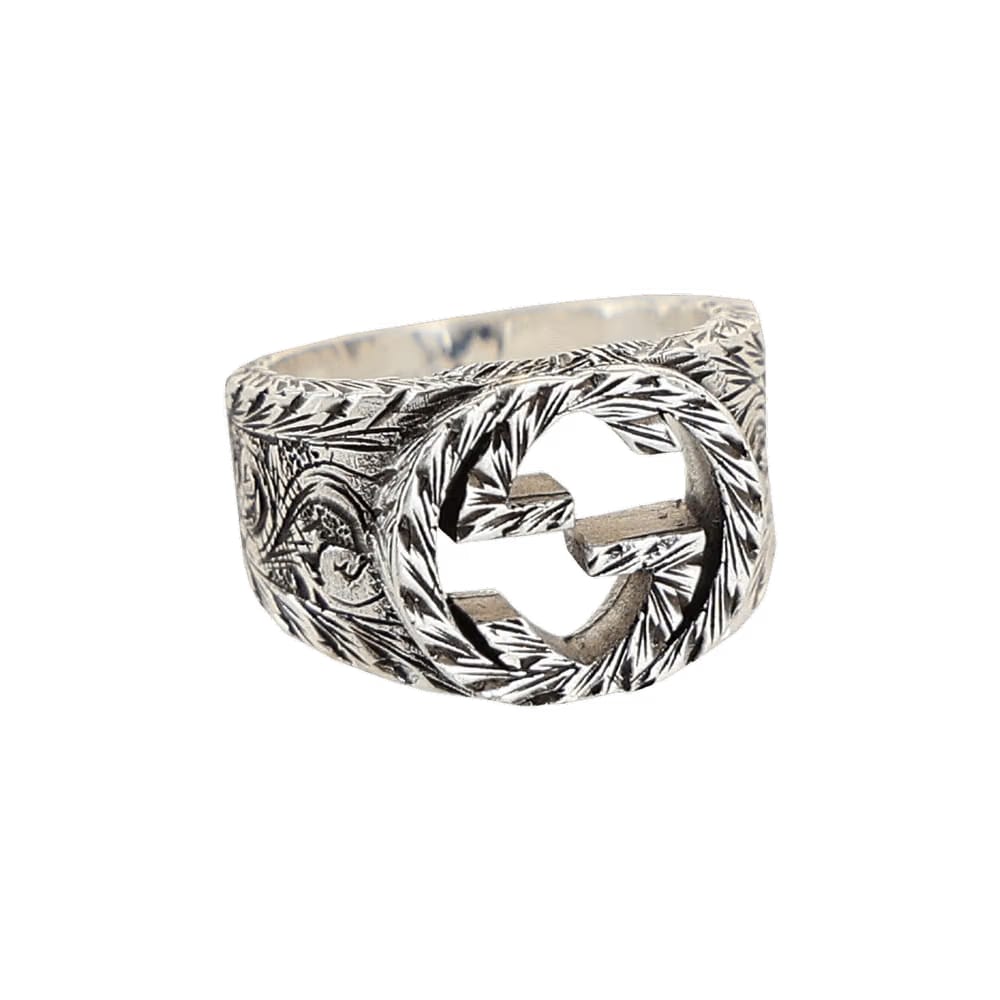 Gucci Interlocking G Paisley Silver Ring Silver