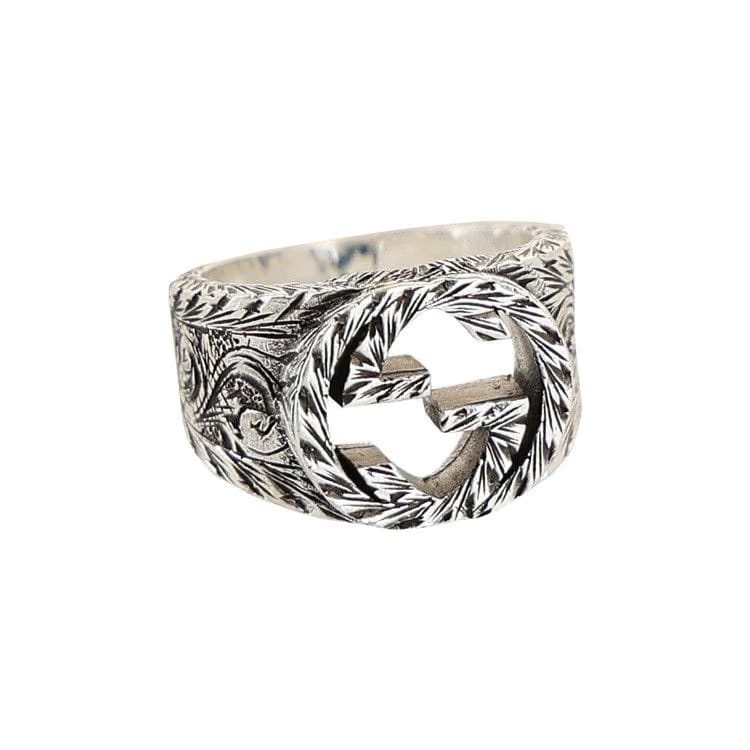 Gucci Interlocking G Paisley Silver Ring Silver