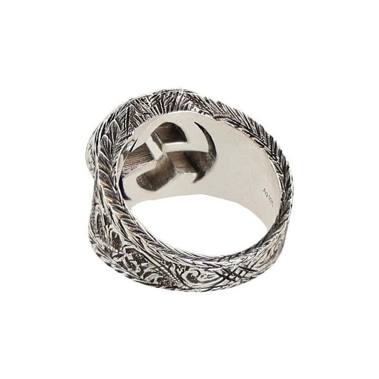 Gucci Interlocking G Paisley Silver Ring Silver