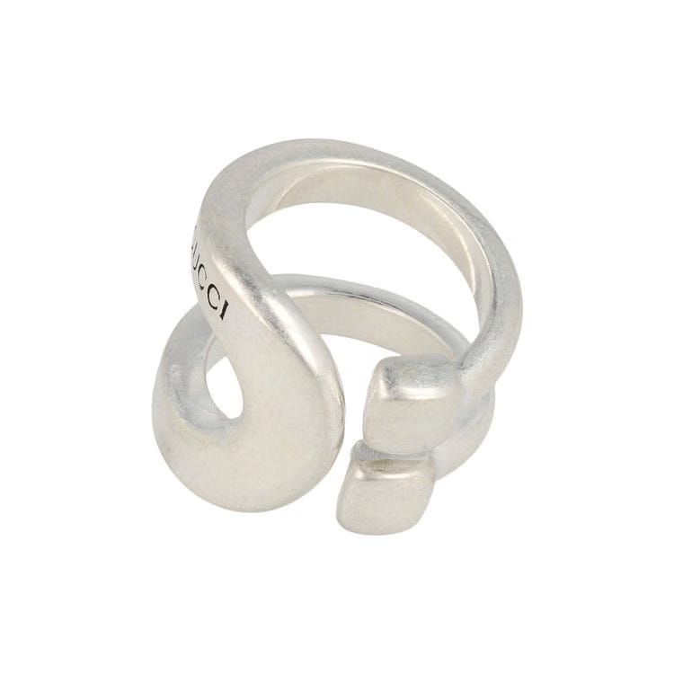 Gucci Stirrup Wrapped Horsebit Ring Silver