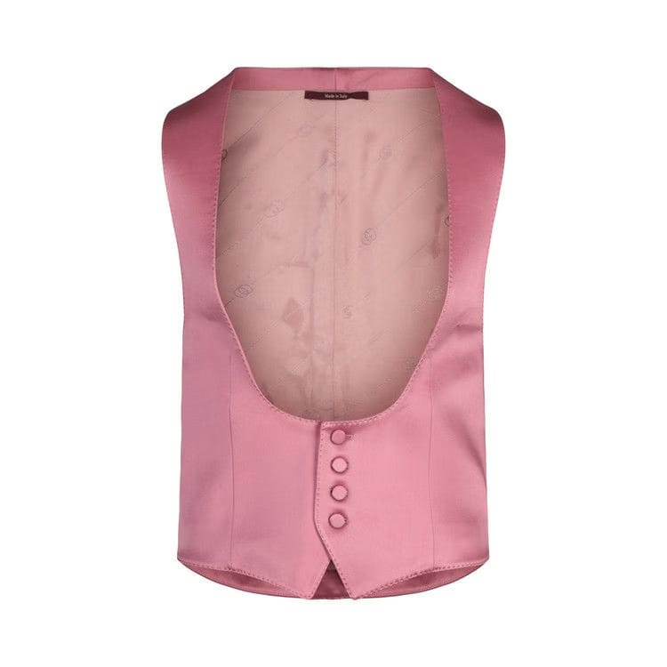 Gucci Button Up Satin Vest Pink