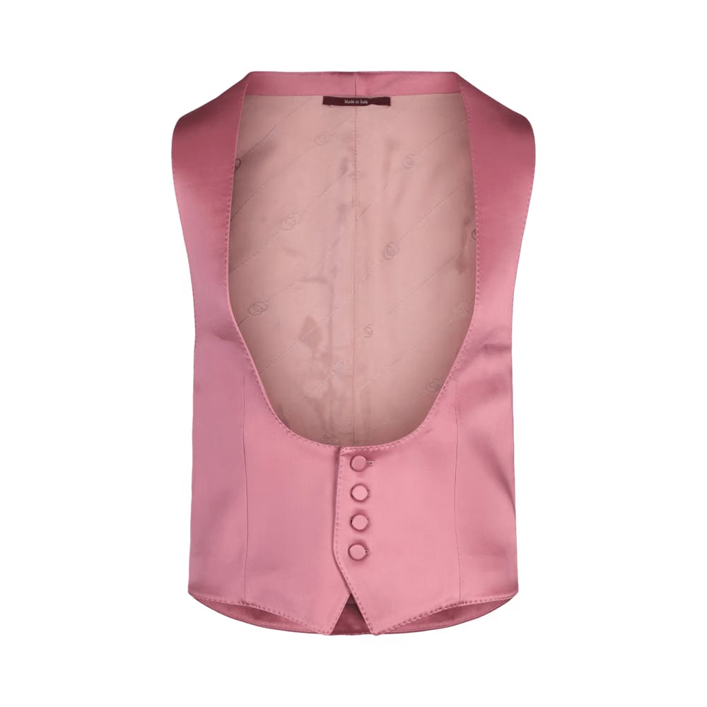 Gucci Button Up Satin Vest Pink