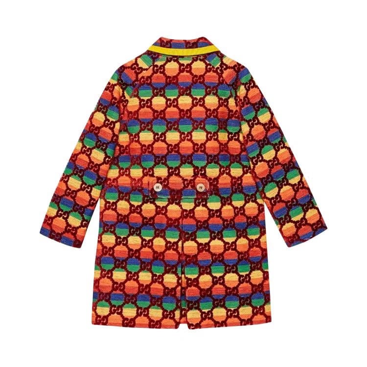 Gucci Kids GG Supreme Embroidered Coat Red