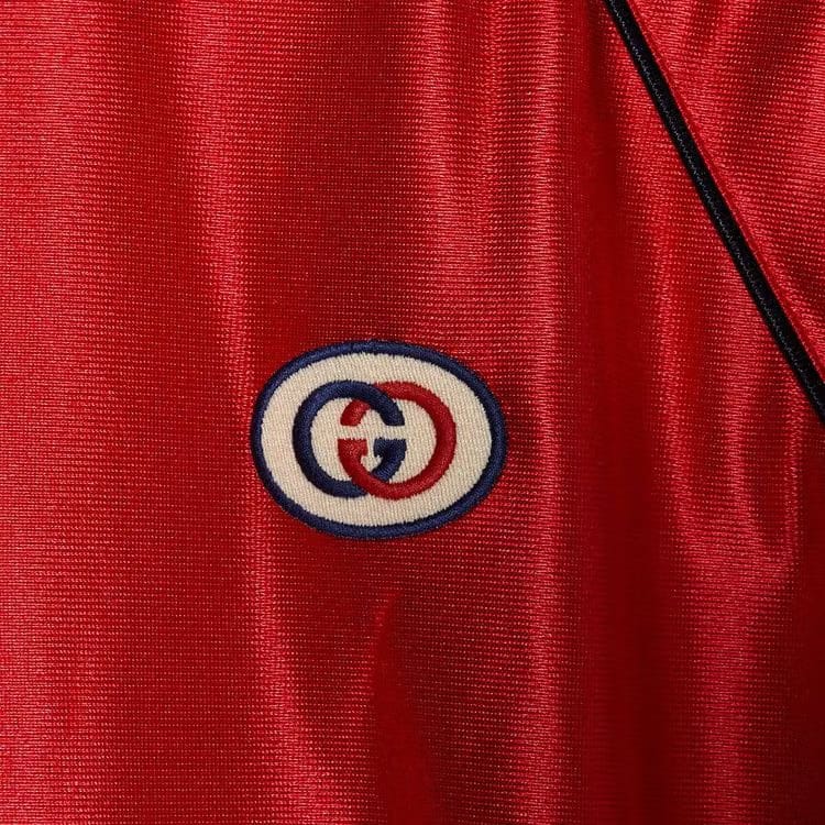 Gucci Shiny Jersey Hoodie With Web Red