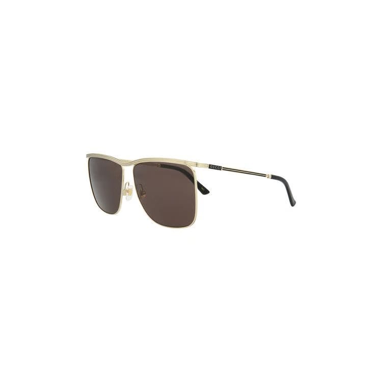 Gucci Square Frame Sunglasses Gold/Grey