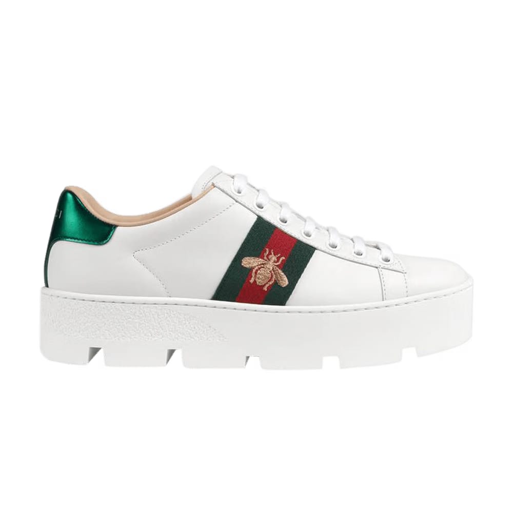Gucci Wmns Ace Embroidered Platform 'White'