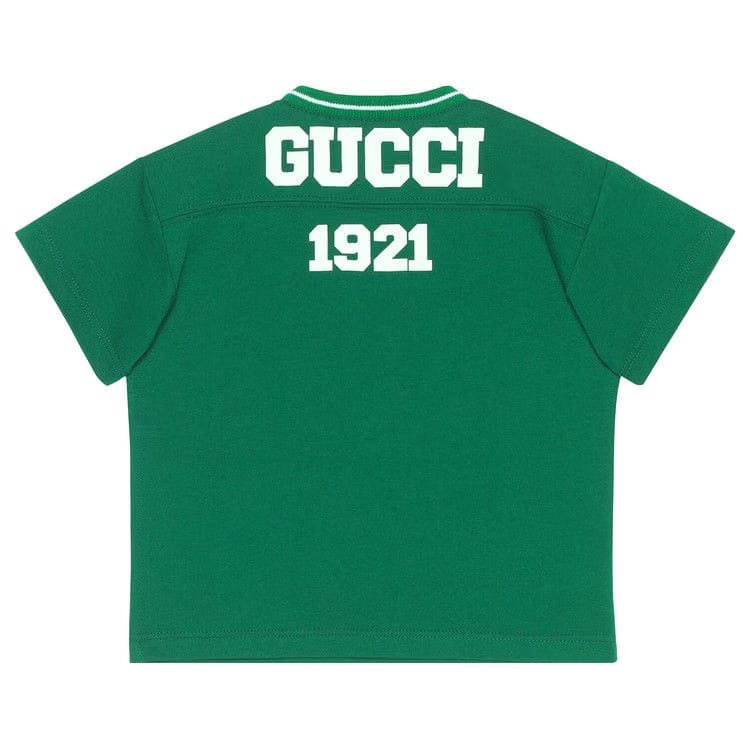 Gucci Kids Graphic Printed Shorts-Sleeve Shirt Green
