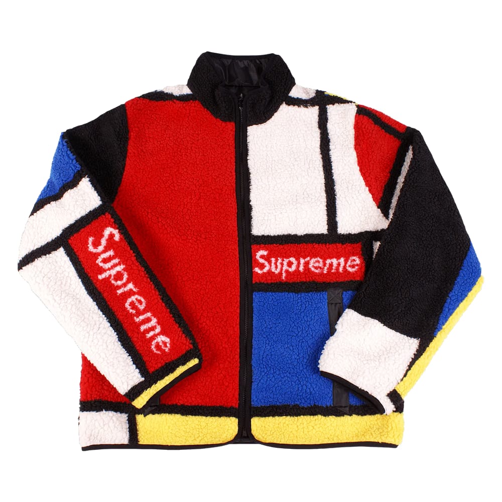 Supreme Reversible Colorblocked Fleece Jacket Red