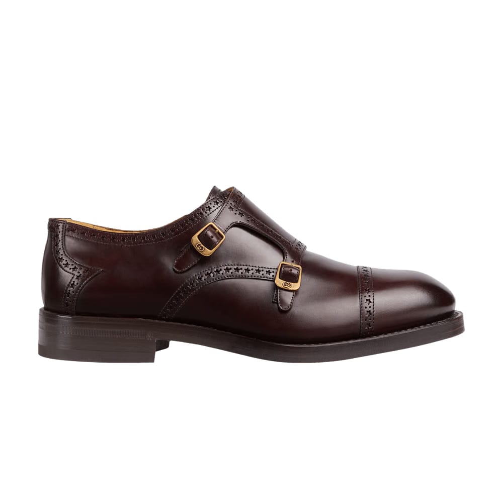 Gucci Herren Monk Strap Bordeaux