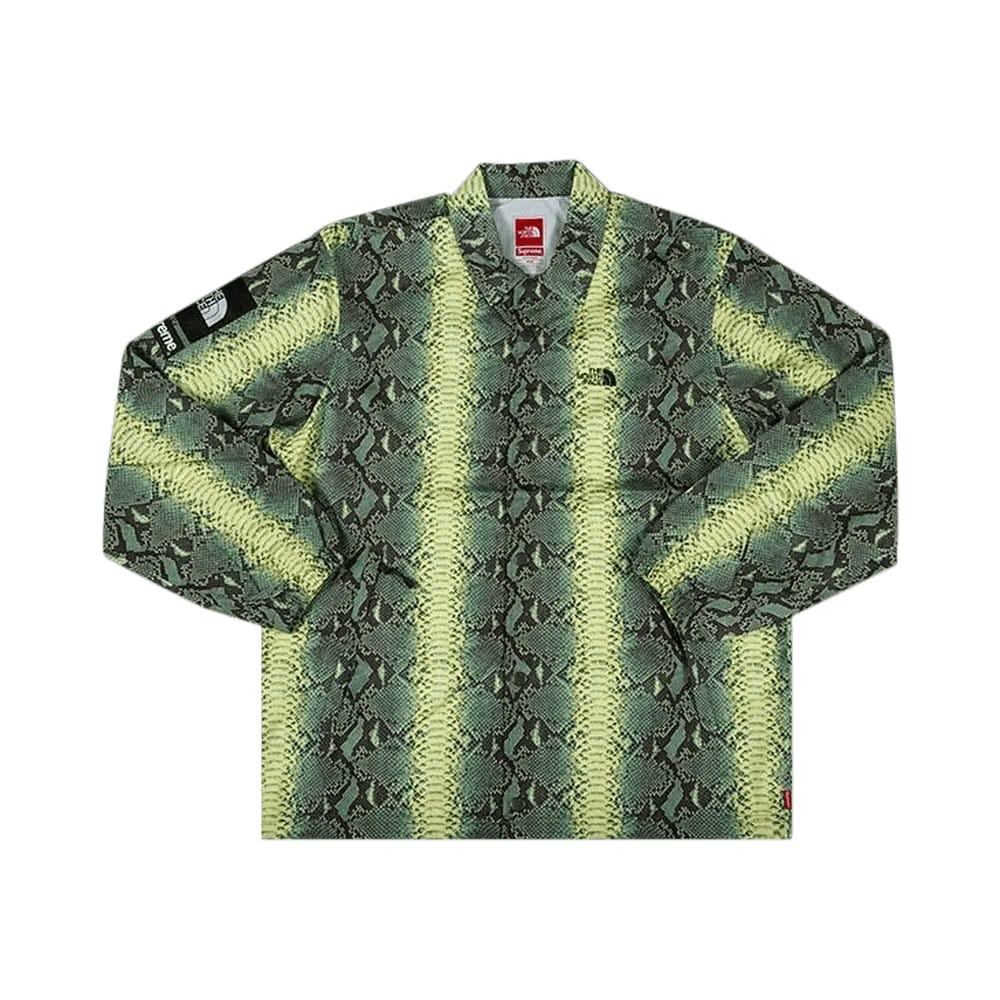 Supreme x The North Face Snakeskin Taped Seam Coaches Jacket Green