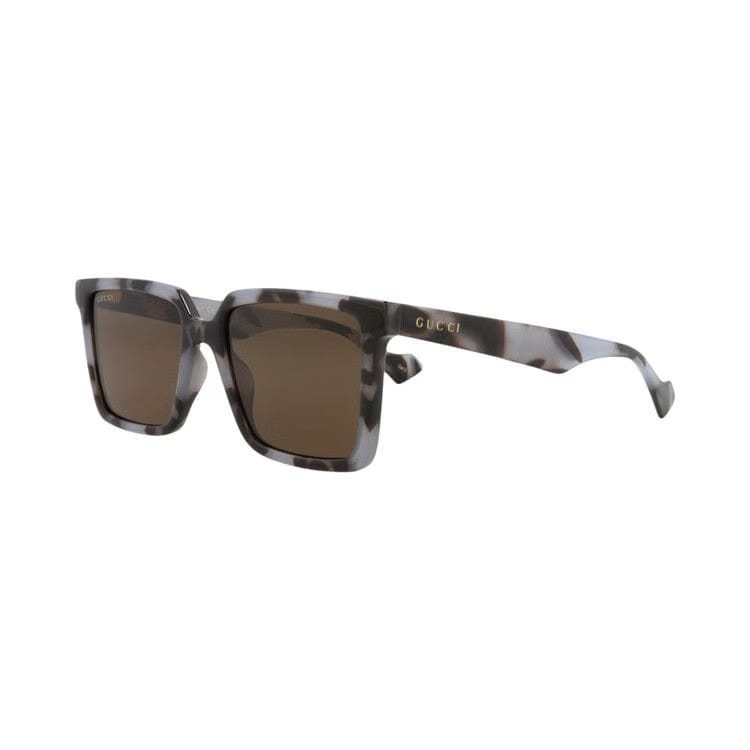 Gucci Square-Frame Injection Sunglasses Grey Brown