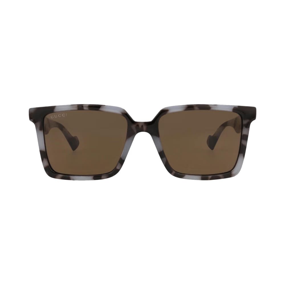 Gucci Square-Frame Injection Sunglasses Grey Brown