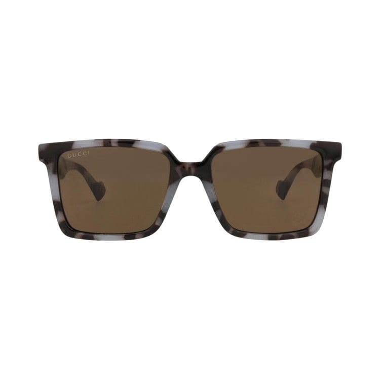 Gucci Square-Frame Injection Sunglasses Grey Brown