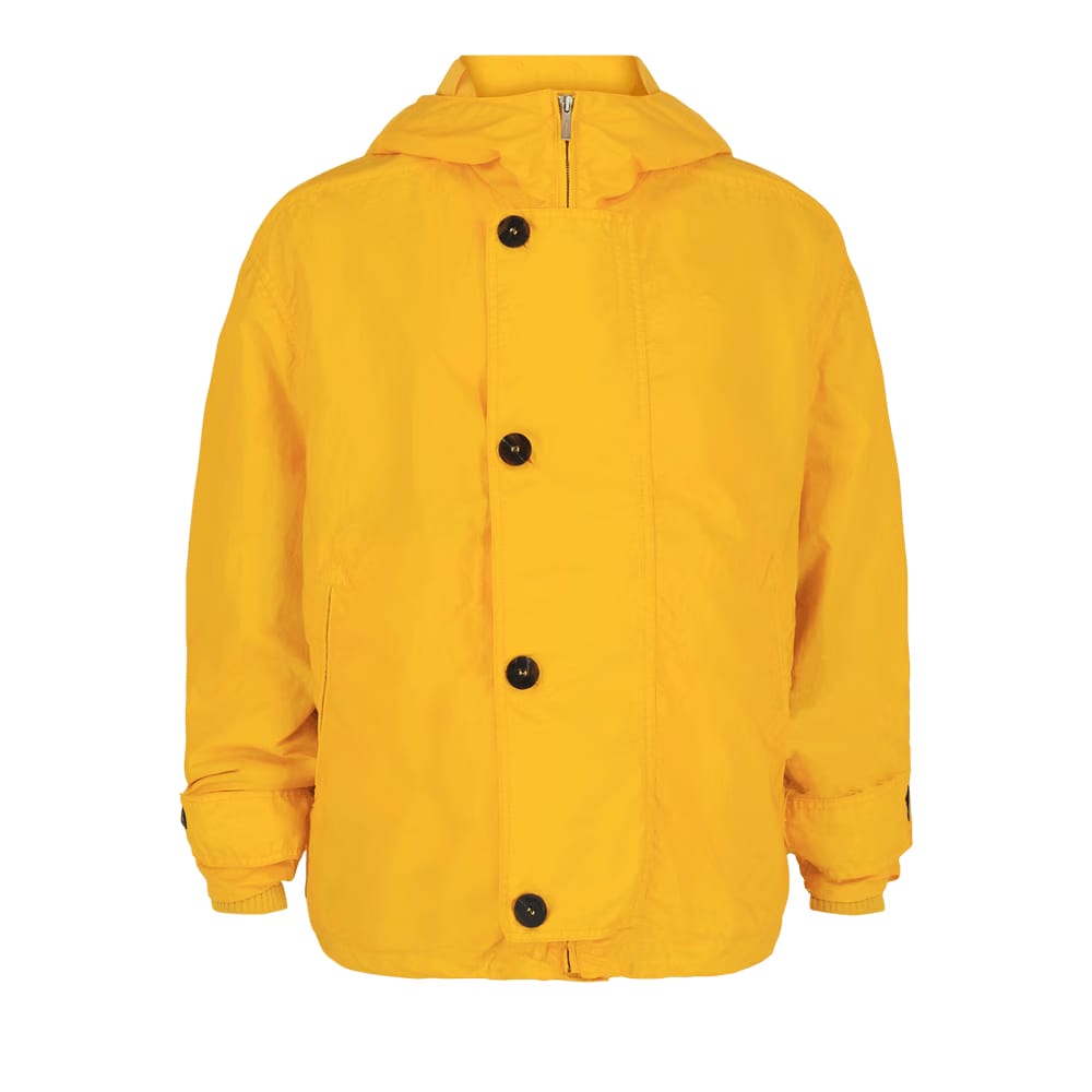 Ferragamo Coated Hooded Jacket Yellow