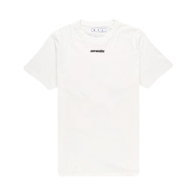 Off-White Marker Shorts-Sleeve Slim T-Shirt White/Blue