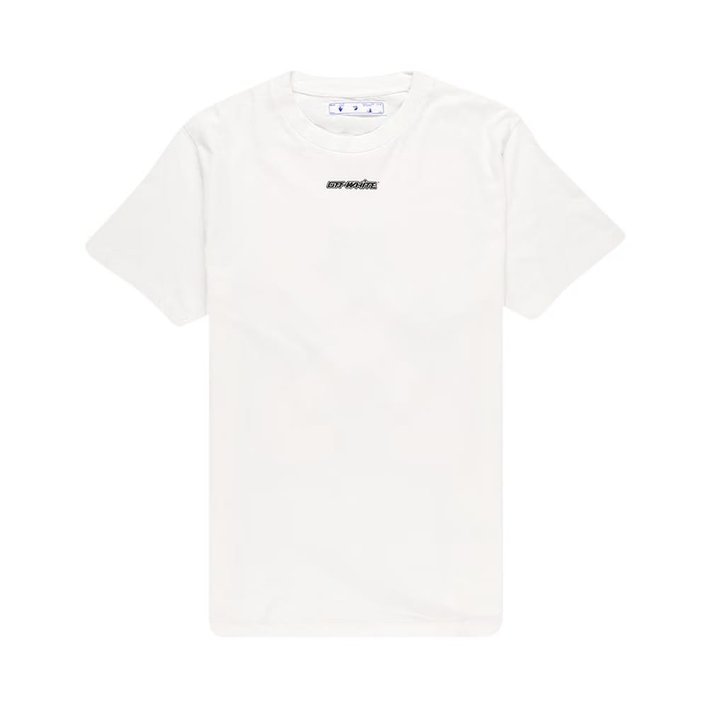Off-White Marker Shorts-Sleeve Slim T-Shirt White/Blue