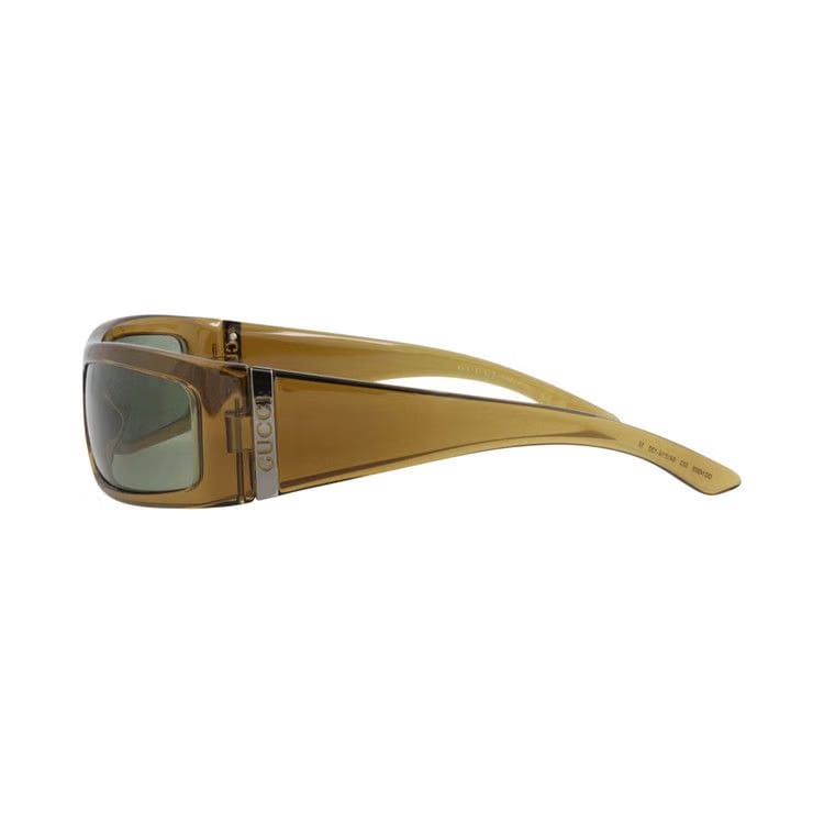 Gucci Shield-Frame Injection Sunglasses Brown Green