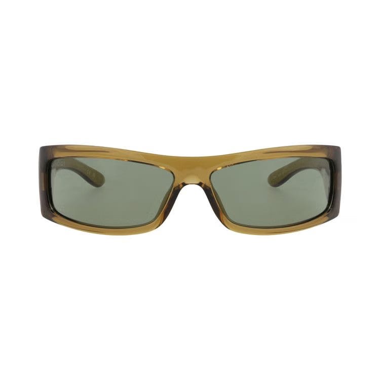 Gucci Shield-Frame Injection Sunglasses Brown Green