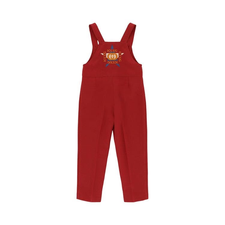 Gucci Embroidered Logo Overalls Red