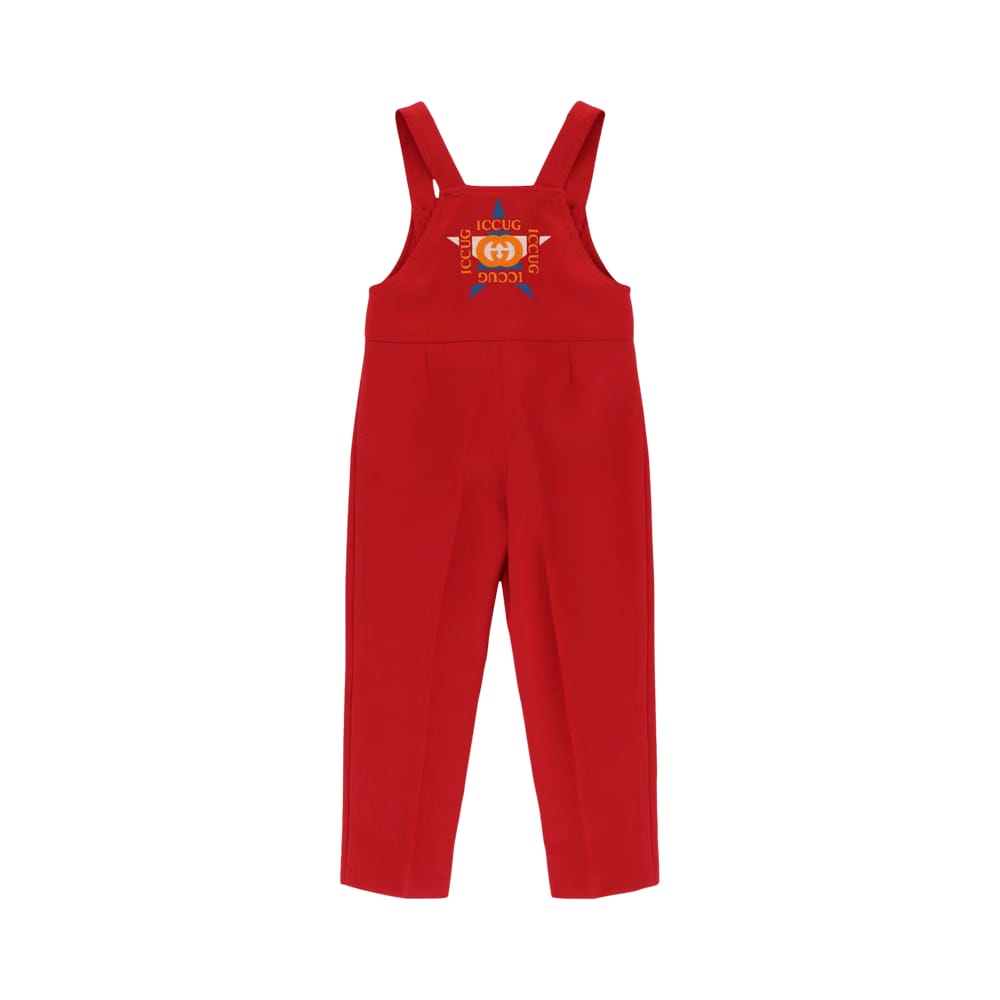 Gucci Embroidered Logo Overalls Red